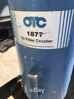 Otc 1877 Air/hydraulic 25 Ton Capacity Oil Filter Crusher Heavy Duty Nice Cond