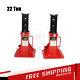 Pair 22 Ton (44,000 Lbs) Heavy Duty Pin Type Car Jack Stands For Trucks Trailers