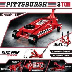 Pittsburgh 3 ton Heavy Duty Floor Jack Rapid Pump