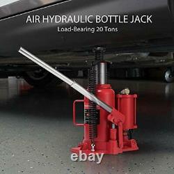 Pneumatic Air Hydraulic Bottle Jack With Manual Hand Pump 20 Ton Heavy Duty Auto