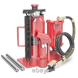 Pneumatic Air Hydraulic Bottle Jack with Manual Hand Pump 20 Ton Heavy Duty A