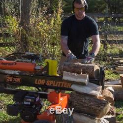 Powerful 25 Ton Gas Log Wood Splitter Heavy Duty Horizontal Vertical Towable