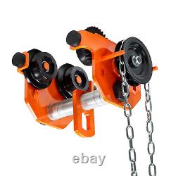 Prowinch 3 Ton Capacity Manual Chain Trolley 6000 lb Geared Heavy Duty