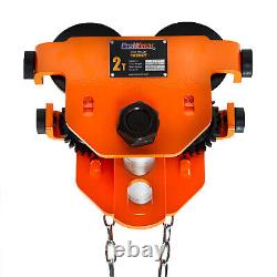 Prowinch Heavy Duty 2 Ton Capacity Manual Chain Trolley 4000 lb Geared