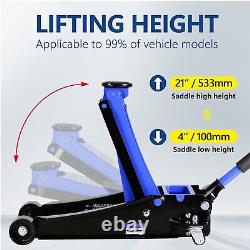 Quick Lift Heavy-Duty Dual Pump 4 Ton Ultra Low Profile Hydraulic Floor Jack