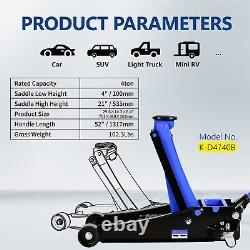 Quick Lift Heavy-Duty Dual Pump 4 Ton Ultra Low Profile Hydraulic Floor Jack