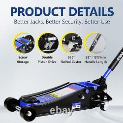 Quick Lift Heavy-Duty Dual Pump 4 Ton Ultra Low Profile Hydraulic Floor Jack