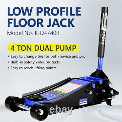 Quick Lift Heavy-Duty Dual Pump 4 Ton Ultra Low Profile Hydraulic Floor Jack