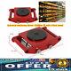 Red 4pc 6ton Heavy Duty Machine Dolly Skate Machinery Roller Mover Cargo Trolley
