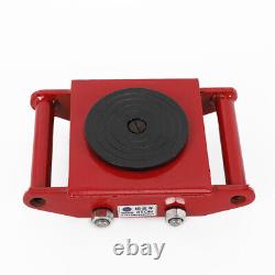 RED 4PC 6Ton Heavy Duty Machine Dolly Skate Machinery Roller Mover Cargo Trolley