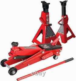 SUV 3 Ton Floor Jack With 3 Ton Jack Stands Heavy Duty Set Large SUV Truck Lift