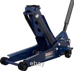 TCE Floor Jack Ultra Dual Pump Low Profile Heavy Duty Steel Service, 3Ton, Blue