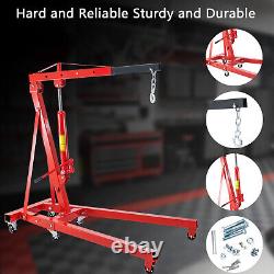 TECSPACE Professional 4409 lbs 2-Ton Red Folding Heavy Duty Engine Motor Hoist