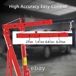 TECSPACE Professional 4409 lbs 2-Ton Red Folding Heavy Duty Engine Motor Hoist