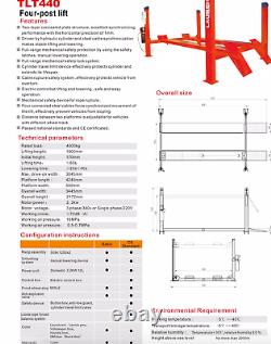 TLT455W Launch 5.5 Tons Four Post Heavy duty Hydraulic Car Lift 11,000 lbs