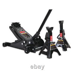 Torin 3 Ton Floor Jack Combo with 3 Ton Jack Stands(2 piece), T830018+T43002T