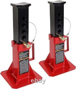 Torin ATZ120005B Heavy Duty Pin Style Adjustable Height Jack Stands, 12 Ton