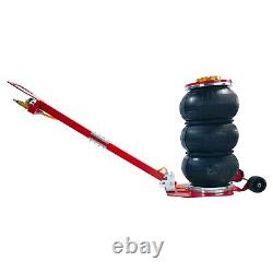 Triple Air Bag Pneumatic Jack 6600lbs Quick Lift 3 Ton Heavy Duty Compressed Red