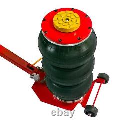 Triple Air Bag Pneumatic Jack 6600lbs Quick Lift 3 Ton Heavy Duty Compressed Red