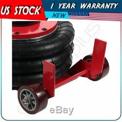 Triple Bag Air Jack 6600LBS Quick Lift 3Ton Heavy Duty Jacking Red High Quantity