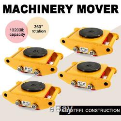 US Industrial Machinery Mover 4x 6 Ton Heavy Duty Machine Dolly Skate Roller HOT