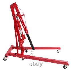 Used 4400lb Heavy Duty Engine Motor Hoist Cherry Picker Shop Crane Lift 0.5-2TON