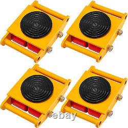 VEVOR 4PCS 6 Ton Machinery Mover Heavy Duty Dolly Skate with 360° Rotation Yellow