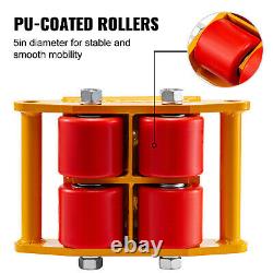 VEVOR 4PCS 6 Ton Machinery Mover Heavy Duty Dolly Skate with 360° Rotation Yellow