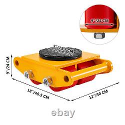 VEVOR 4PCS 6 Ton Machinery Mover Heavy Duty Dolly Skate with 360° Rotation Yellow