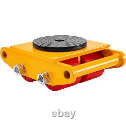 VEVOR 4PCS 6 Ton Machinery Mover Heavy Duty Dolly Skate with 360° Rotation Yellow