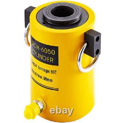 VEVOR 60 Ton Hydraulic Hollow Cylinder Jack 2in 50mm Stroke Single Acting
