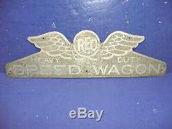 Vintage 1925-1928 REO Truck Heavy Duty Speedwagon Radiator Emblem Badge CT29