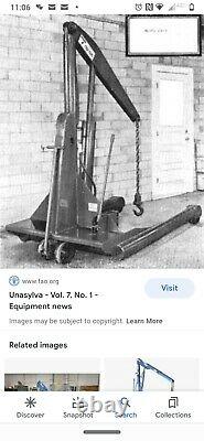 WW2 era vintage Ruger Industries HP-2 Crane 2 ton HEAVY DUTY SHOP CRANE